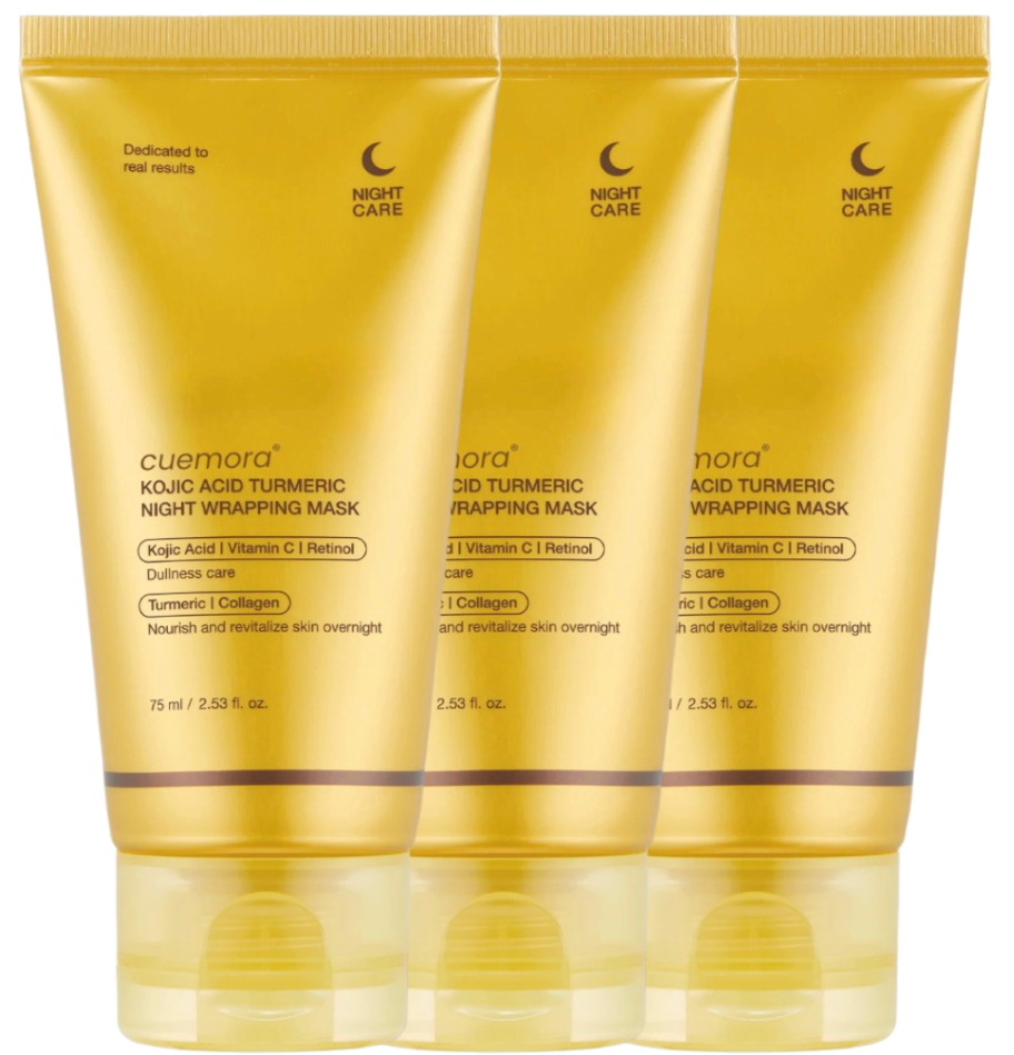 Medicube Turmeric Overnight Wrapping Peel Off Mask for glowing skin and improved elasticity.